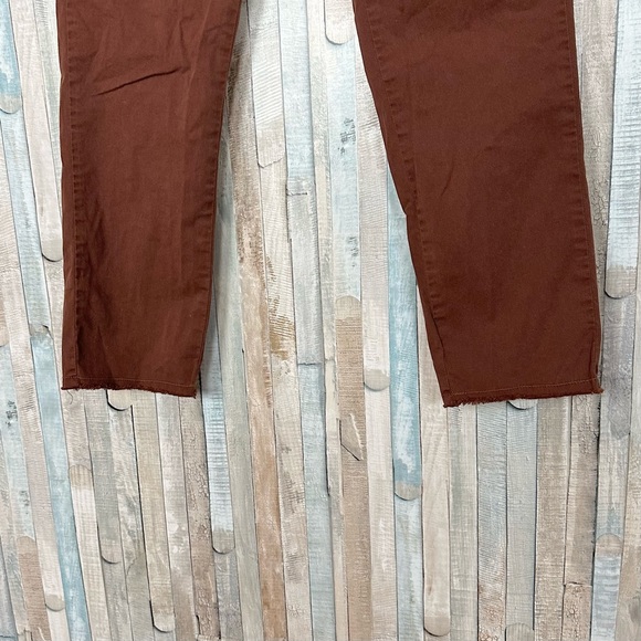 Nili Lotan 4 Rust Brown East Hampton Pants Slim Fit Ankle Trouser Raw Hem $345 - Picture 4 of 12